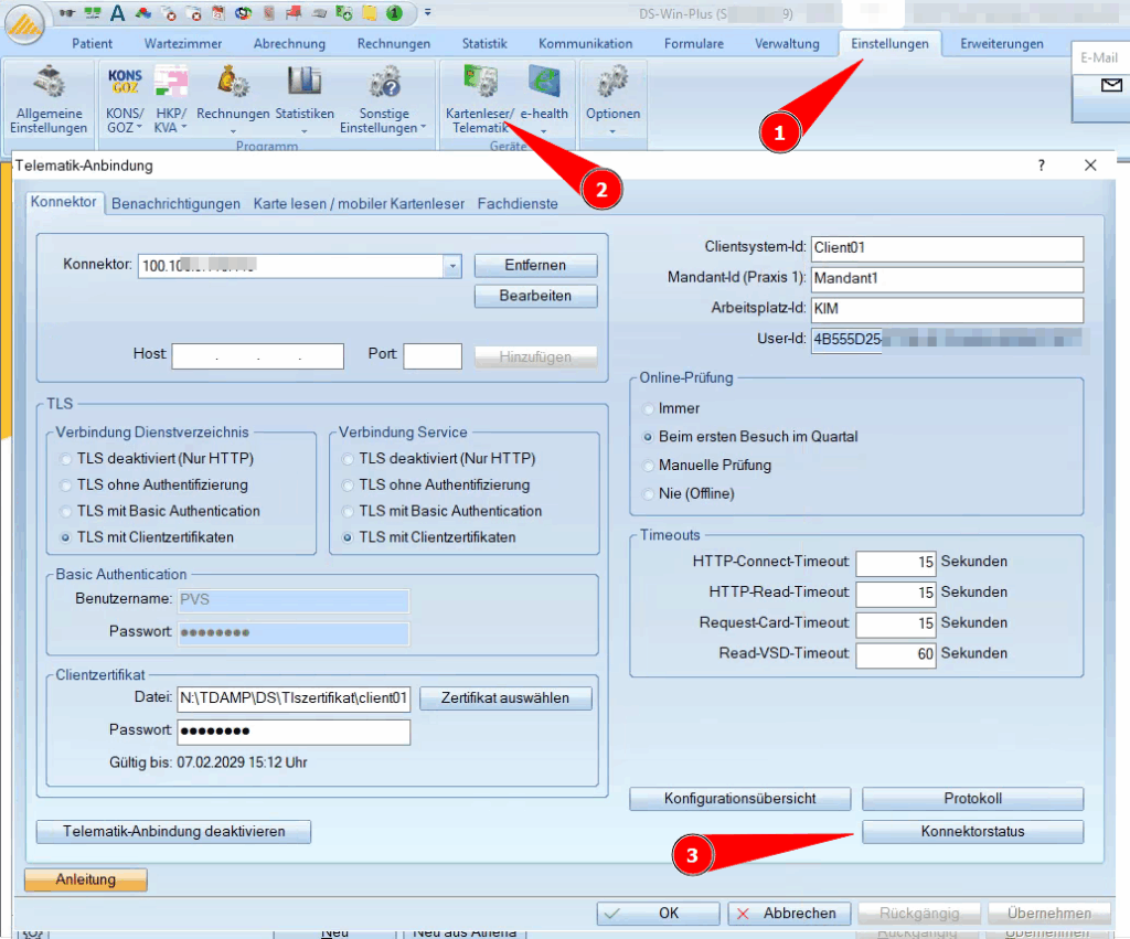 Dampsoft-Telematik-Anbindung